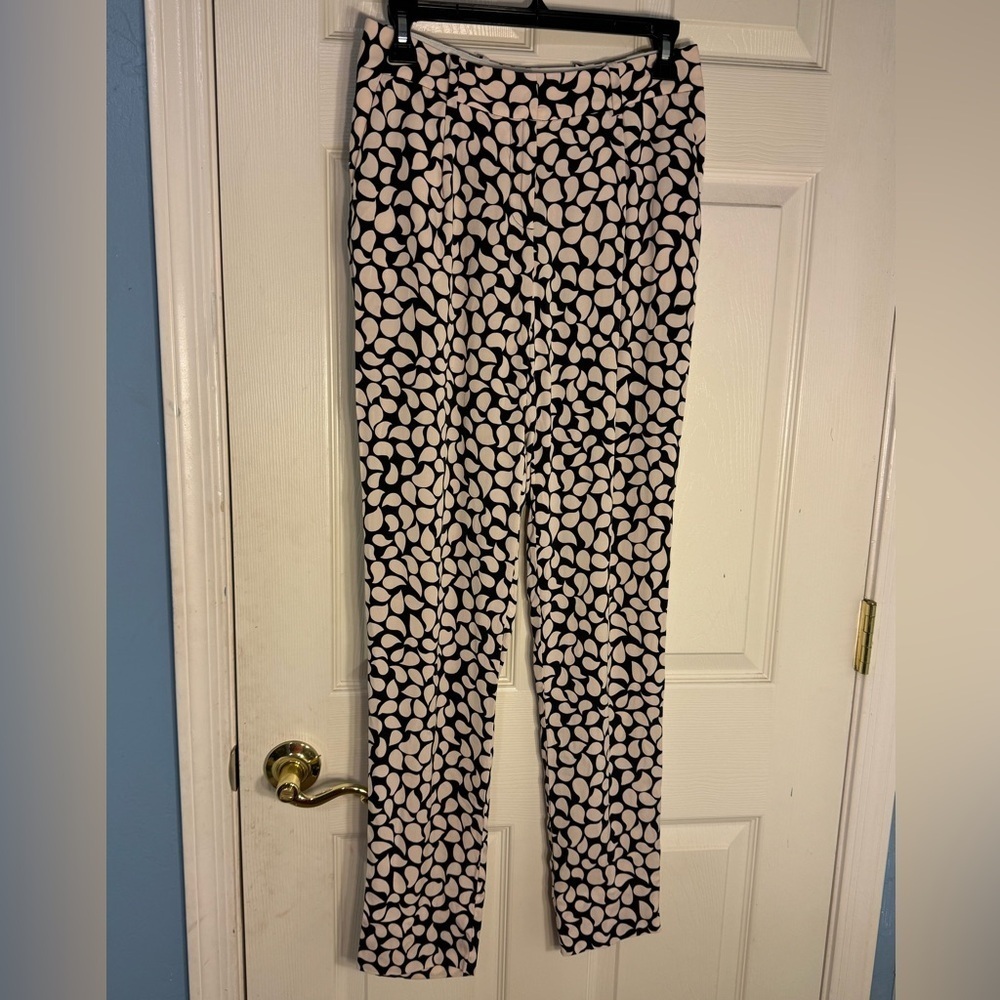Diane Von Furtenberg Polkadot Pink And Black Silk‎ Pants